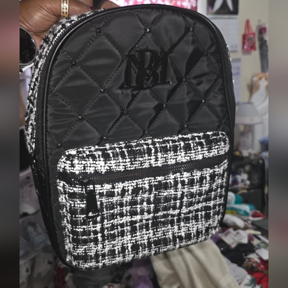 Badgley Mischka Black and White Backpack